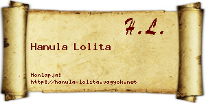 Hanula Lolita névjegykártya